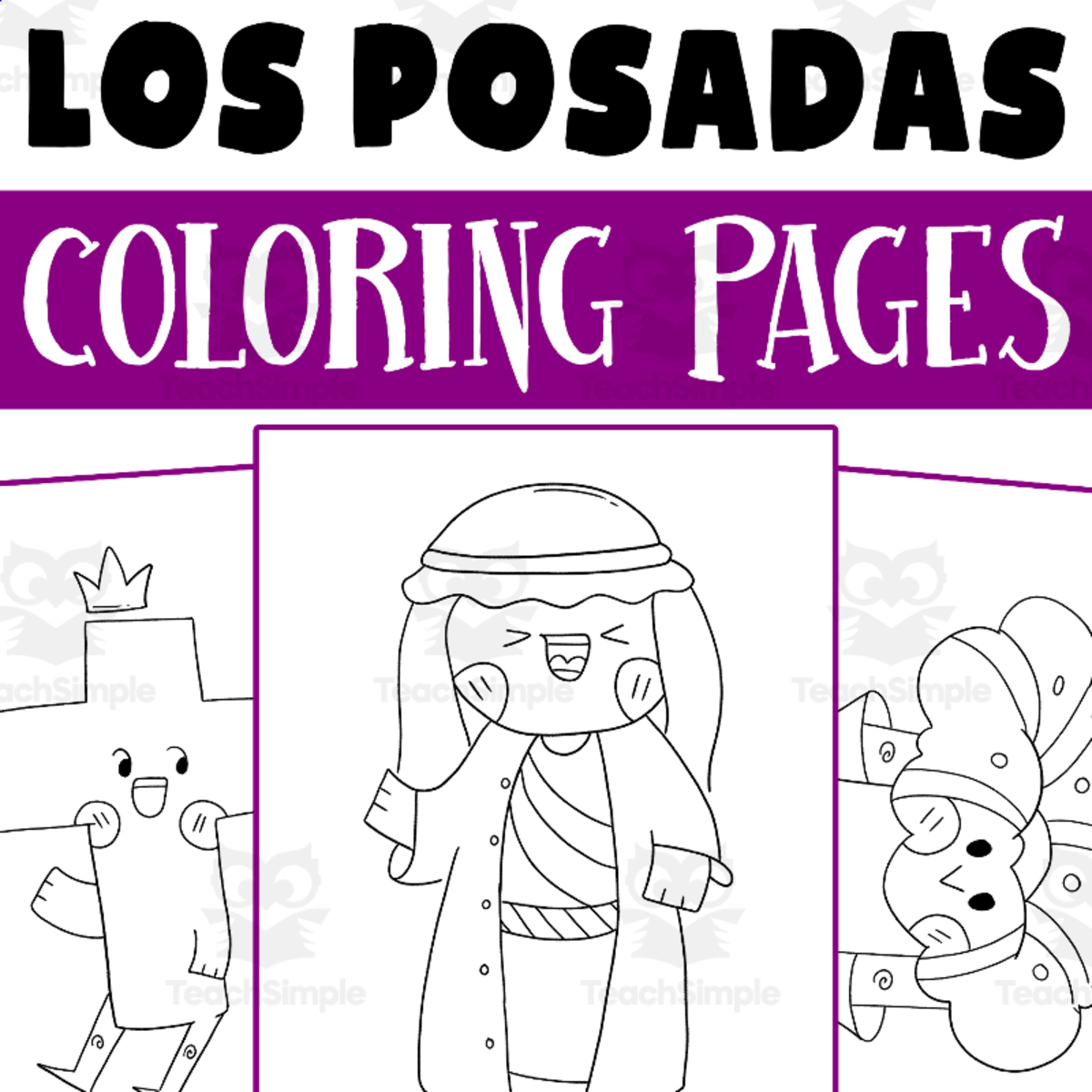 An educational teaching resource from Lapiiin Art Activities entitled Las Posadas Coloring Page, Christmas in Mexico Coloring Pages Activity downloadable at Teach Simple.