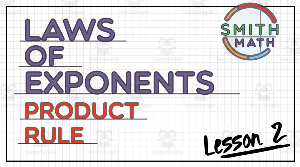 An educational teaching resource from Smith Math entitled Laws of Exponents Lessons | Lesson 2: Product Rule downloadable at Teach Simple.