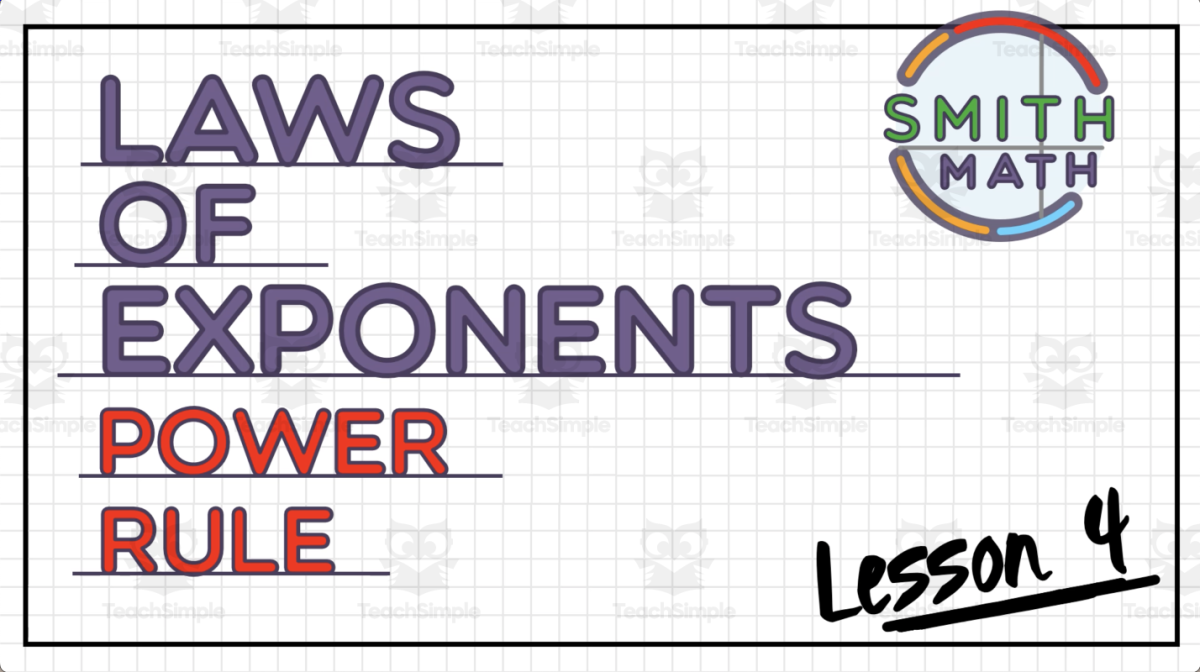 An educational teaching resource from Smith Math entitled Laws of Exponents Lessons | Lesson 4: Power Rule downloadable at Teach Simple.