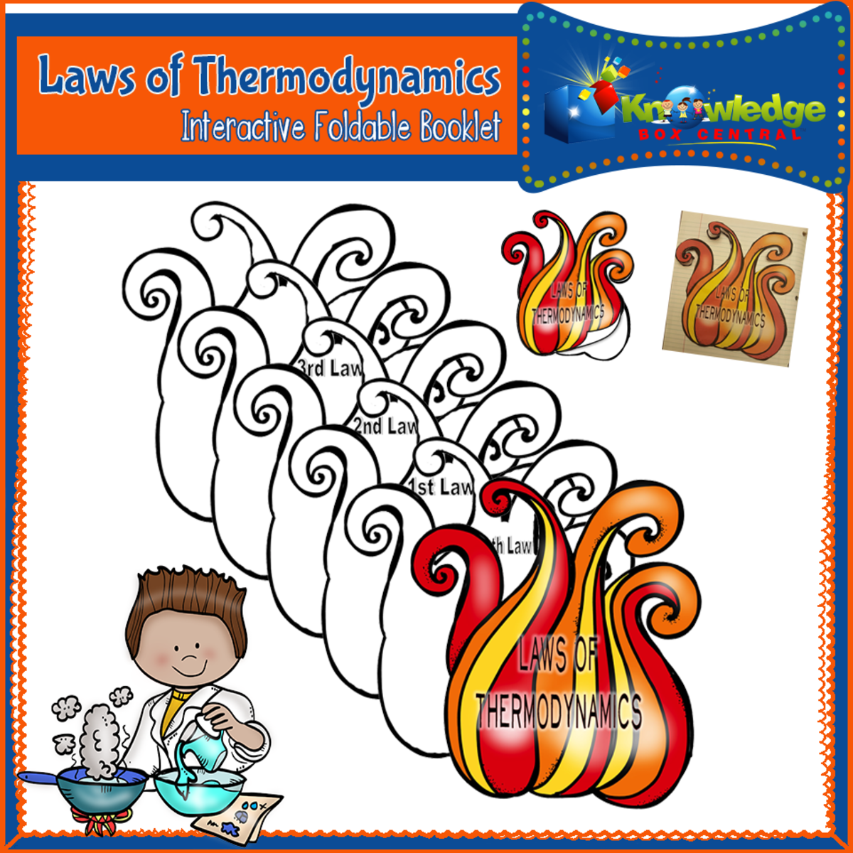 An educational teaching resource from Knowledge Box Central entitled Laws of Thermodynamics Interactive Foldable Booklet downloadable at Teach Simple.