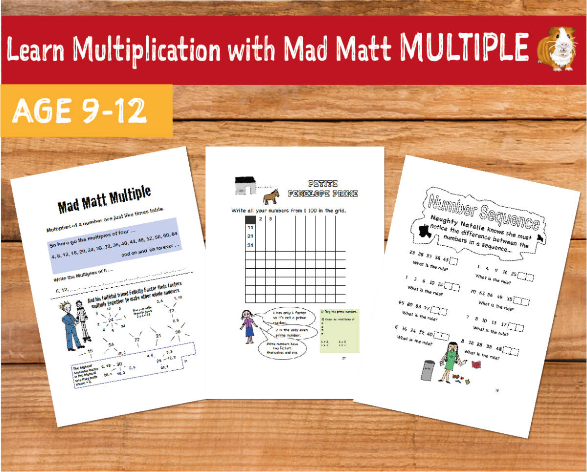 An educational teaching resource from Guinea Pig Education entitled Learn Multiplication With Mad Matt Multiple (9-12 years) downloadable at Teach Simple.