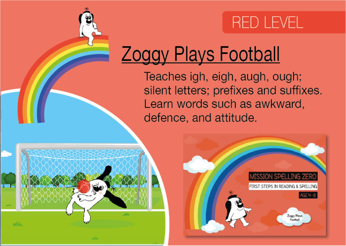 An educational teaching resource from Guinea Pig Education entitled Learn silent letters, prefixes & suffixes - Zoggy Plays Football downloadable at Teach Simple.