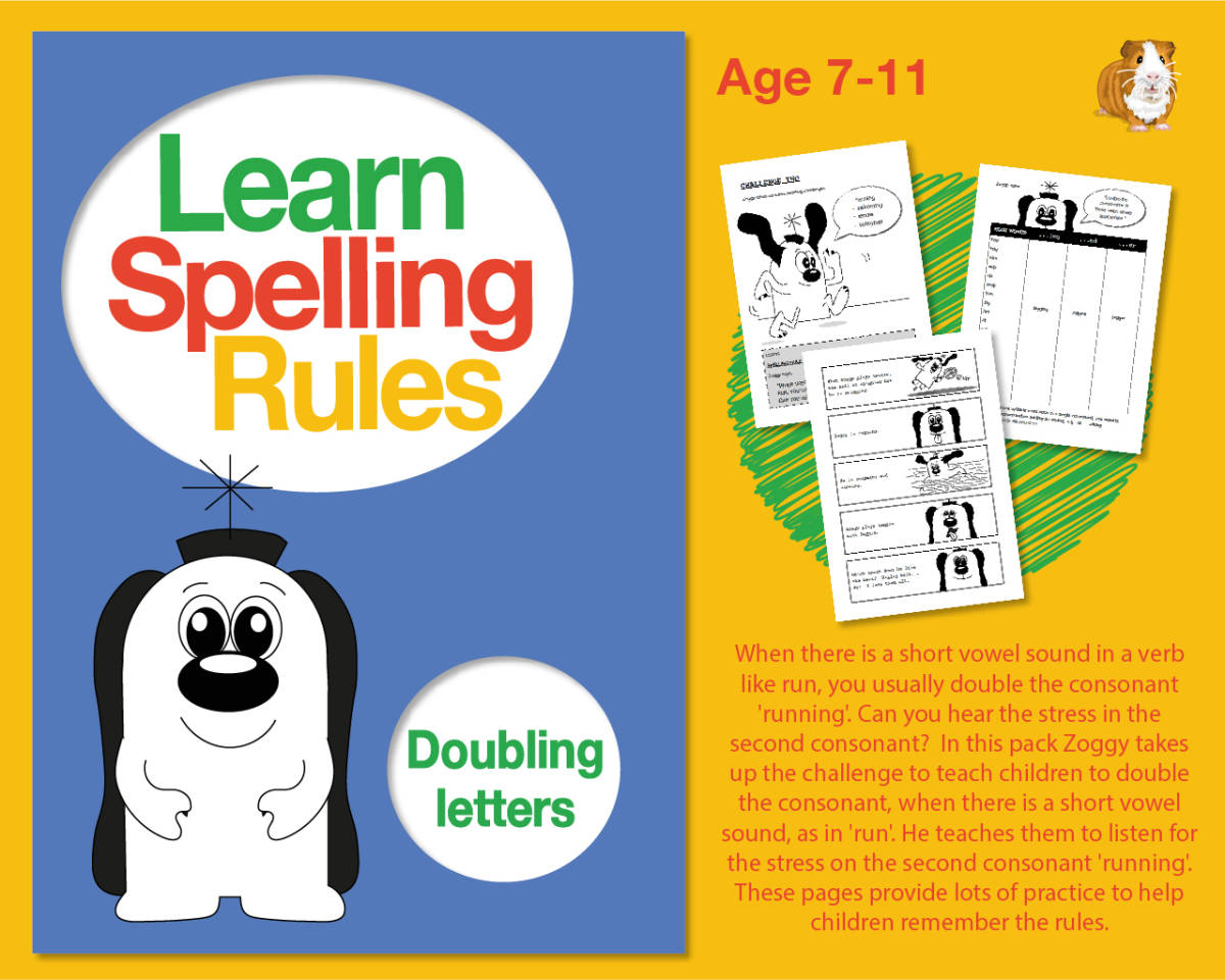 An educational teaching resource from Guinea Pig Education entitled Learn Spelling Rules: Doubling Letters (7-11 years) downloadable at Teach Simple.