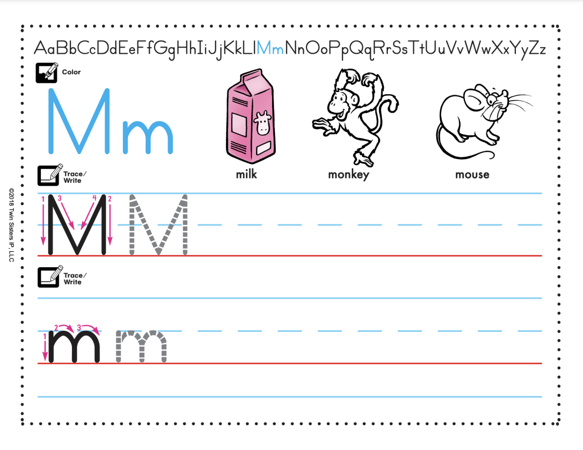 An educational teaching resource from Twin Sisters Digital Media entitled Learn To Write Letters: K-Z Printable Workbook downloadable at Teach Simple.