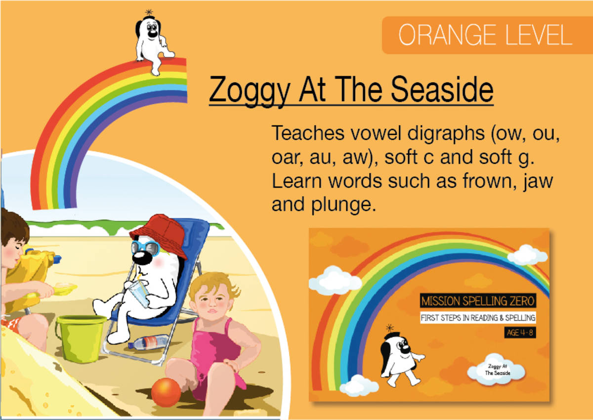 An educational teaching resource from Guinea Pig Education entitled Learn Vowel Digraphs, Soft C And Soft G: Zoggy At The Seaside downloadable at Teach Simple.