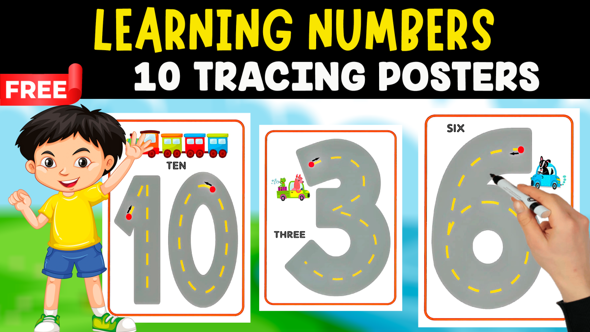 LEARNING NUMBERS 1-10 | TRACING POSTERS FOR KIDS preview