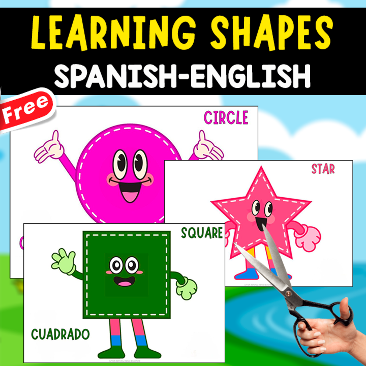 An educational teaching resource from EDITORIAL LAURA EDUCA entitled LEARNING SHAPES | 6 FREE POSTERS downloadable at Teach Simple.
