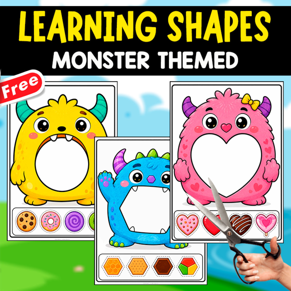 An educational teaching resource from EDITORIAL LAURA EDUCA entitled LEARNING SHAPES WITH MONSTERS | 14 FREE PAGES downloadable at Teach Simple.