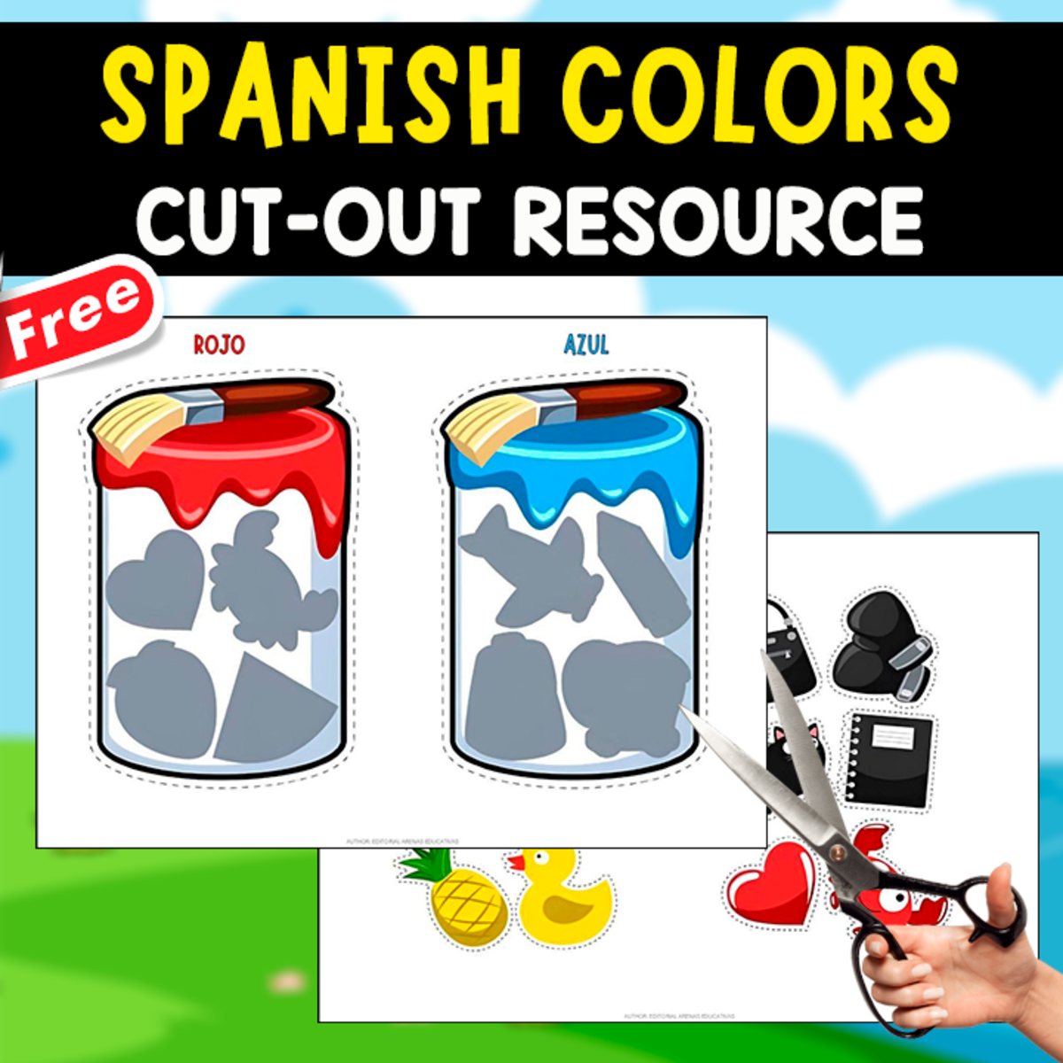 An educational teaching resource from EDITORIAL LAURA EDUCA entitled LEARNING THE SPANISH COLORS | CUT-OUT RESOURCE downloadable at Teach Simple.