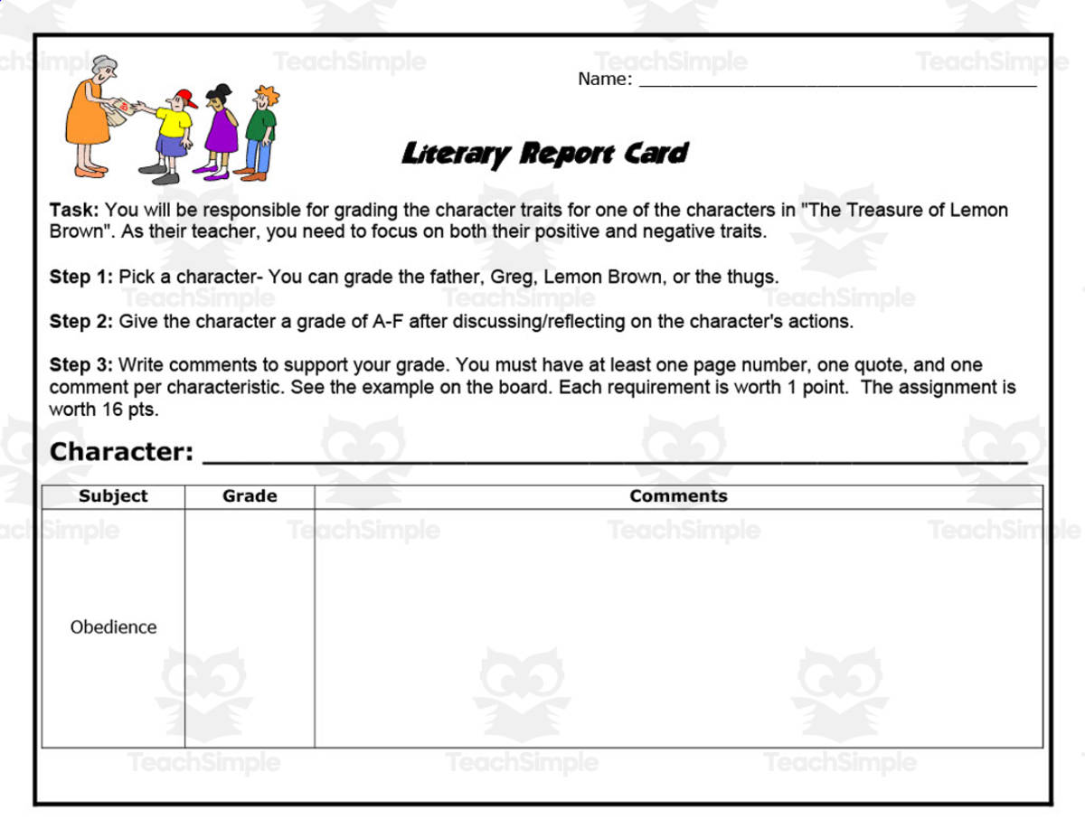 An educational teaching resource from Time Thrifty Teacher entitled Lemon Brown Story Activity Pack downloadable at Teach Simple.