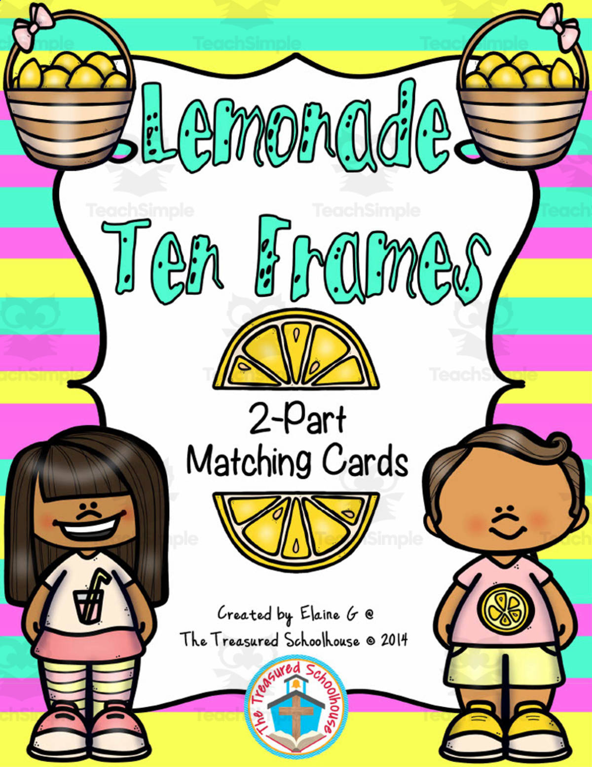 An educational teaching resource from The Treasured Schoolhouse entitled Lemonade Ten Frames downloadable at Teach Simple.