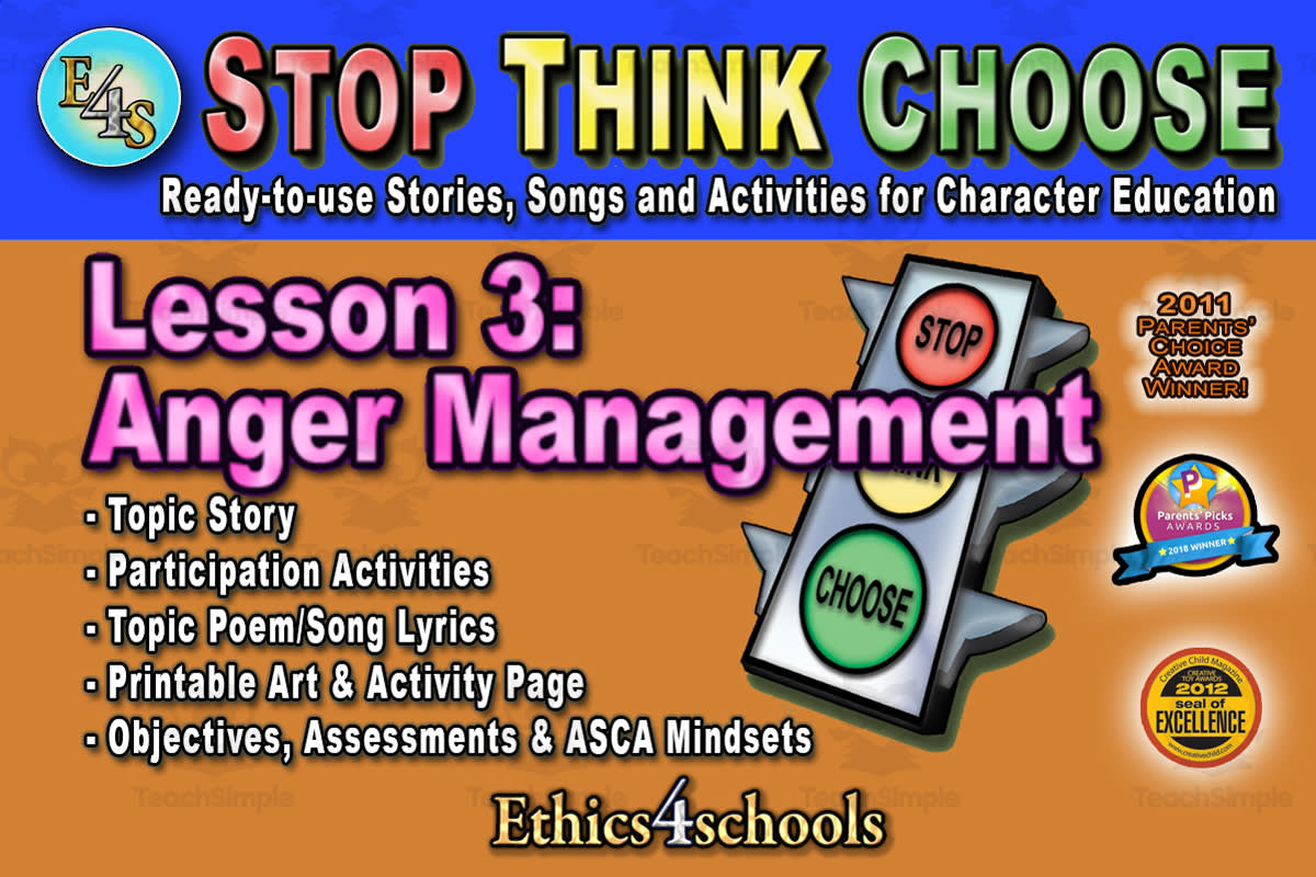 An educational teaching resource from Ethics4Schools entitled Lesson 3: "Anger Management" Complete Bundle downloadable at Teach Simple.