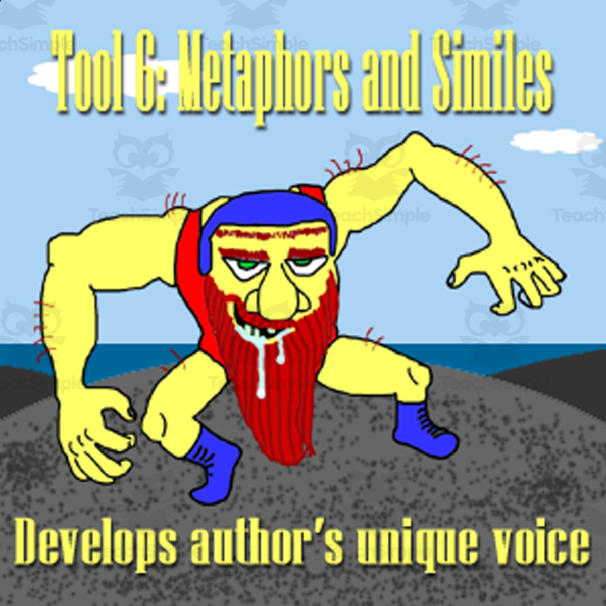 An educational teaching resource from Scary Good Writing With Mr. Butt and Bonefish entitled Lesson 6: Metaphors and Similes: - How to Create Emotion Through Figurative Language - A Zombie Wrote my Narrative Essay with Mr. Butt and Bonefish downloadable at Teach Simple.
