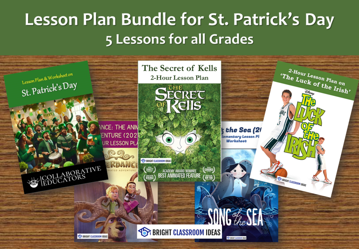 An educational teaching resource from Bright Classroom Ideas Marketplace entitled Lesson Plan Bundle for St. Patrick's Day - 5 Lessons for all Grades downloadable at Teach Simple.