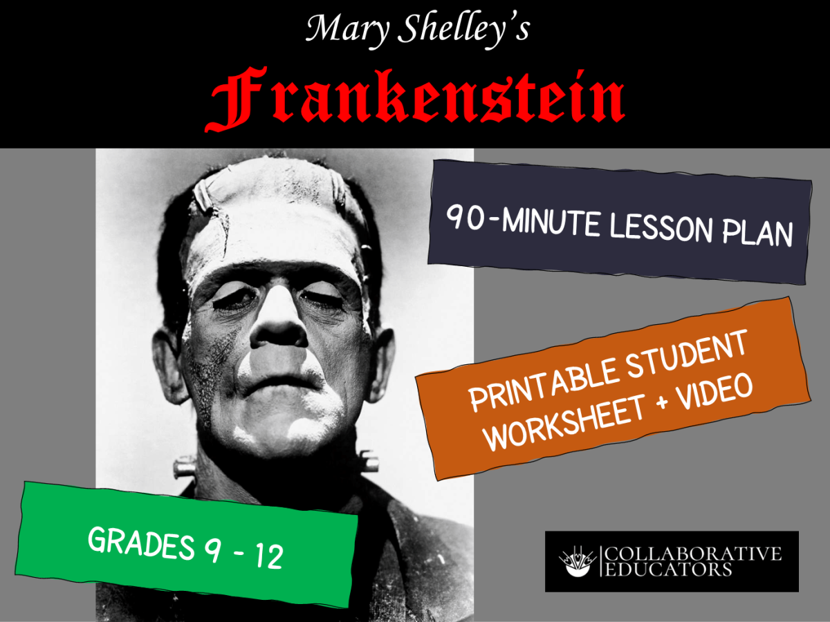 An educational teaching resource from Bright Classroom Ideas Marketplace entitled Lesson Plan on Mary Shelley's Frankenstein downloadable at Teach Simple.