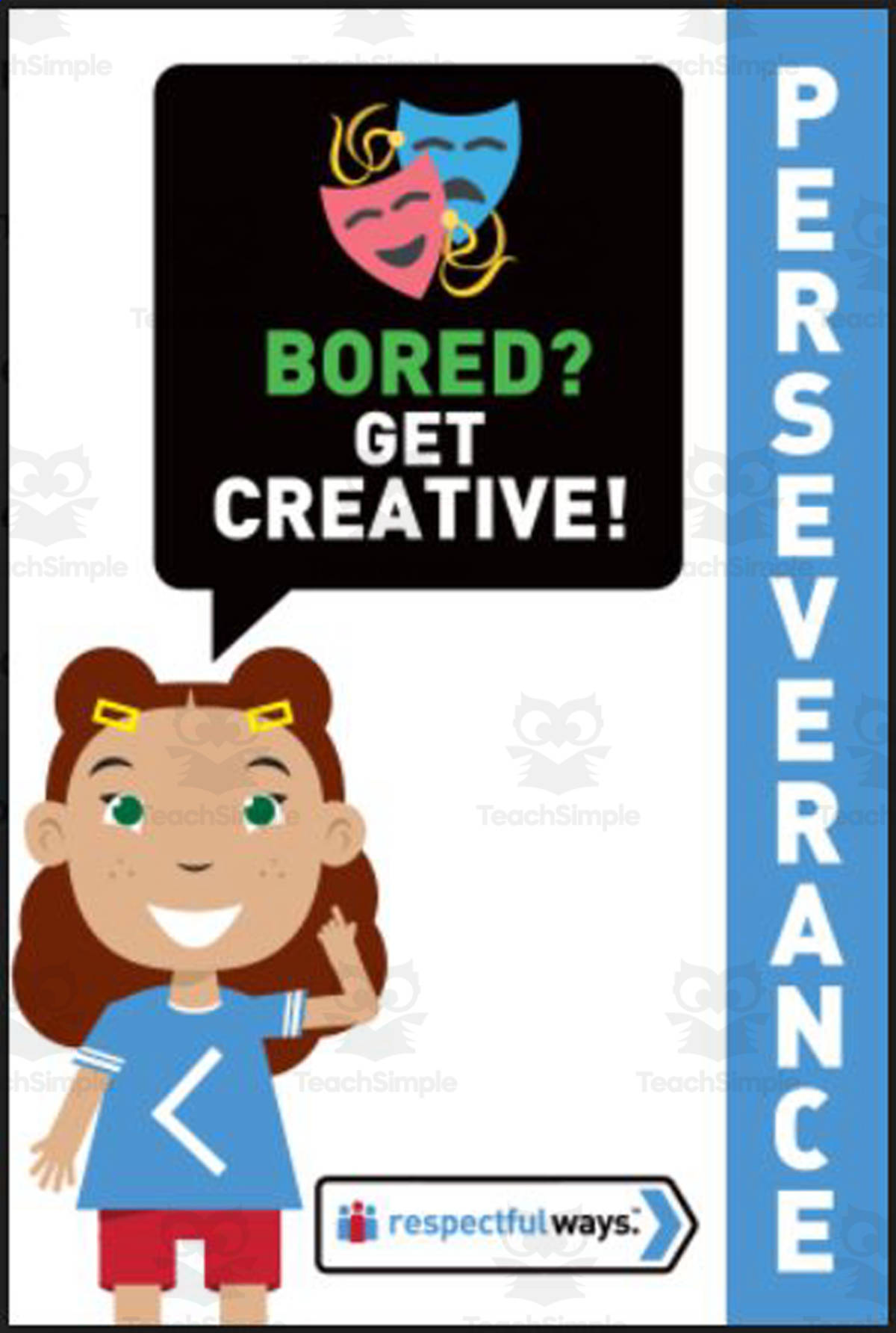An educational teaching resource from Respectful Ways entitled Let's Chat Conversation Cards | "Bored, Get Creative!" downloadable at Teach Simple.