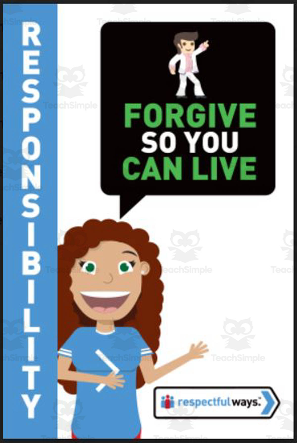 An educational teaching resource from Respectful Ways entitled Let's Chat Conversation Cards | "Forgive So You Can Live" downloadable at Teach Simple.