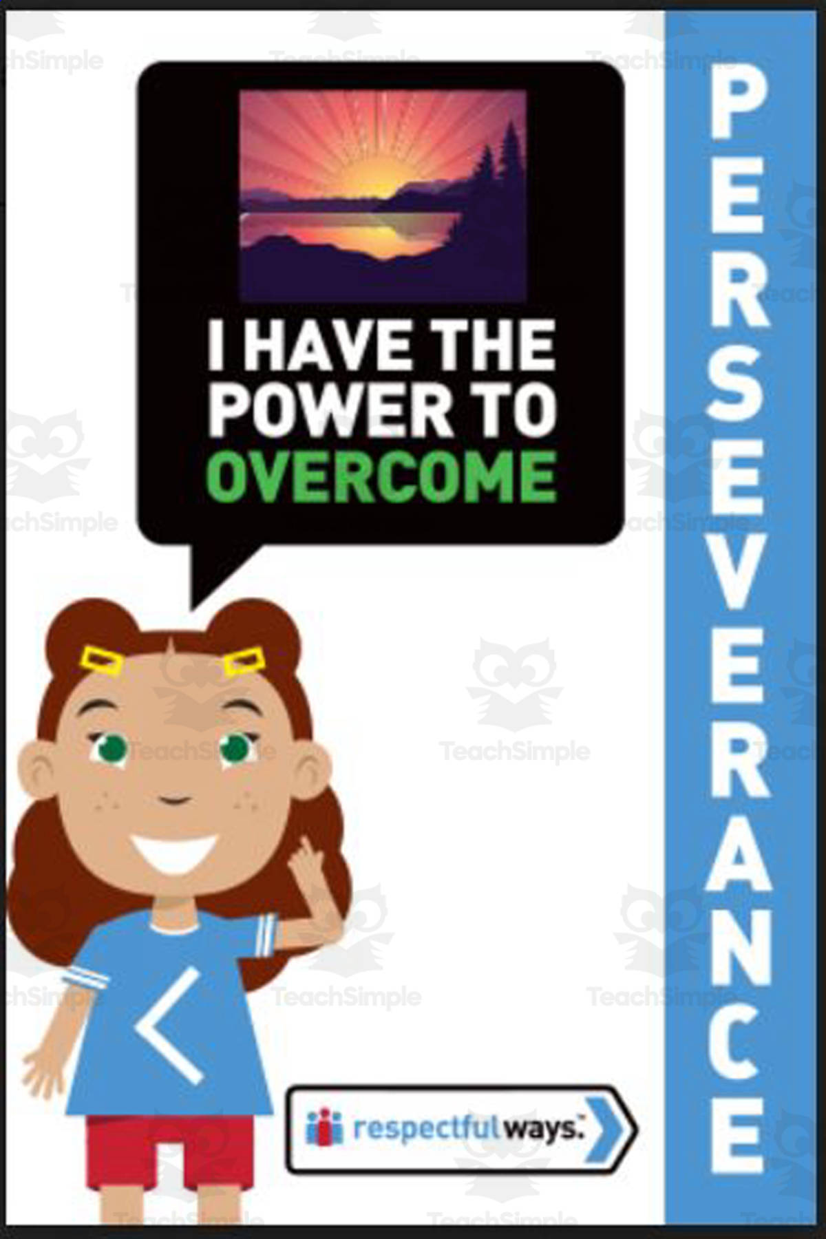 An educational teaching resource from Respectful Ways entitled Let's Chat Conversation Cards | "I Have the Power to Overcome" downloadable at Teach Simple.