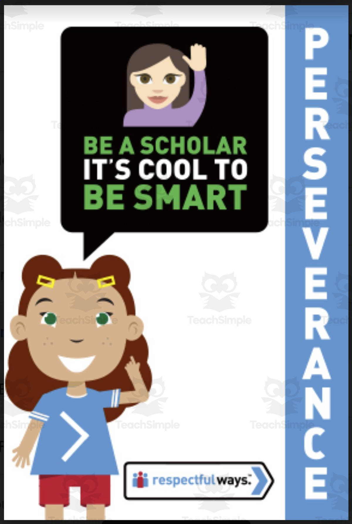 An educational teaching resource from Respectful Ways entitled Let's Chat Conversation Cards | "It's Cool To Be Smart" downloadable at Teach Simple.