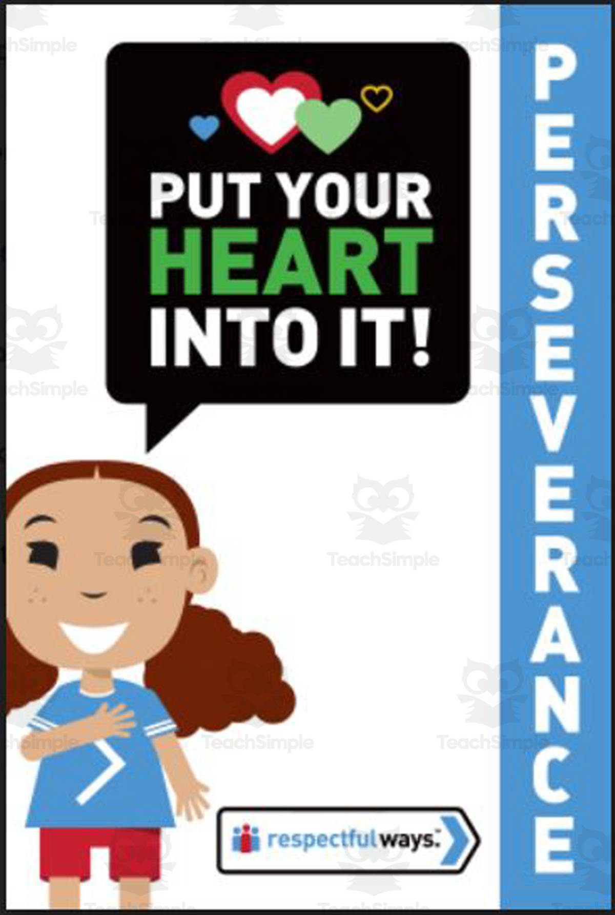 An educational teaching resource from Respectful Ways entitled Let's Chat Conversation Cards | "Put Your Heart Into It" downloadable at Teach Simple.