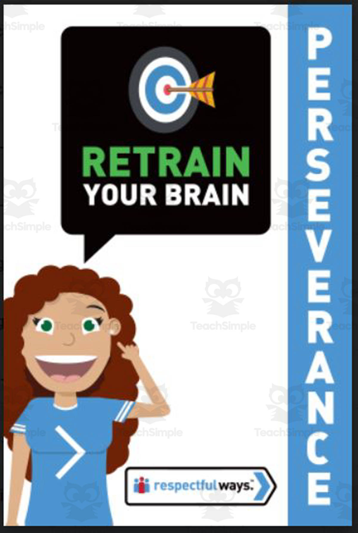 An educational teaching resource from Respectful Ways entitled Let's Chat Conversation Cards | "Retrain Your Brain" downloadable at Teach Simple.