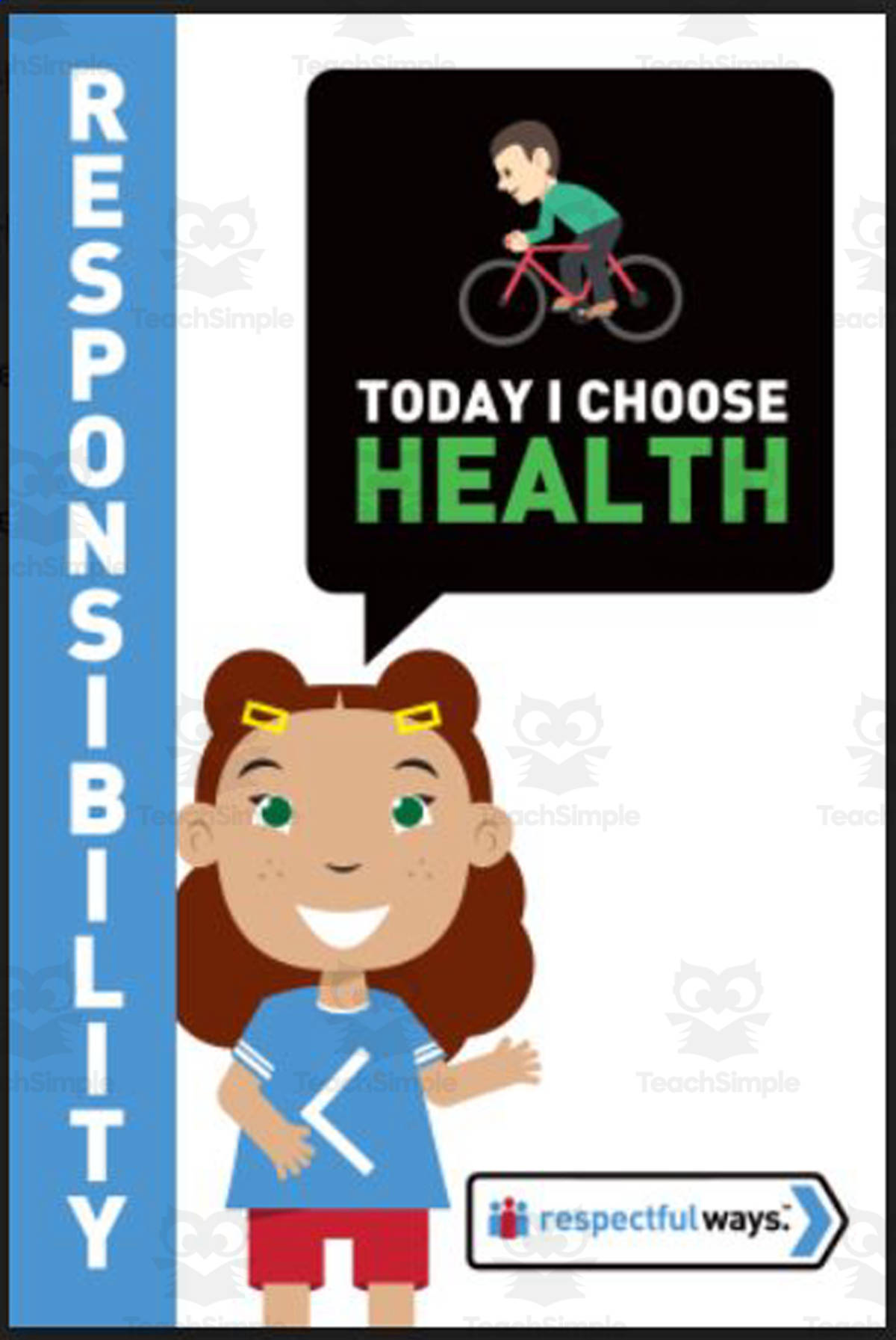 An educational teaching resource from Respectful Ways entitled Let's Chat Conversation Cards | "Today I Choose Health" downloadable at Teach Simple.