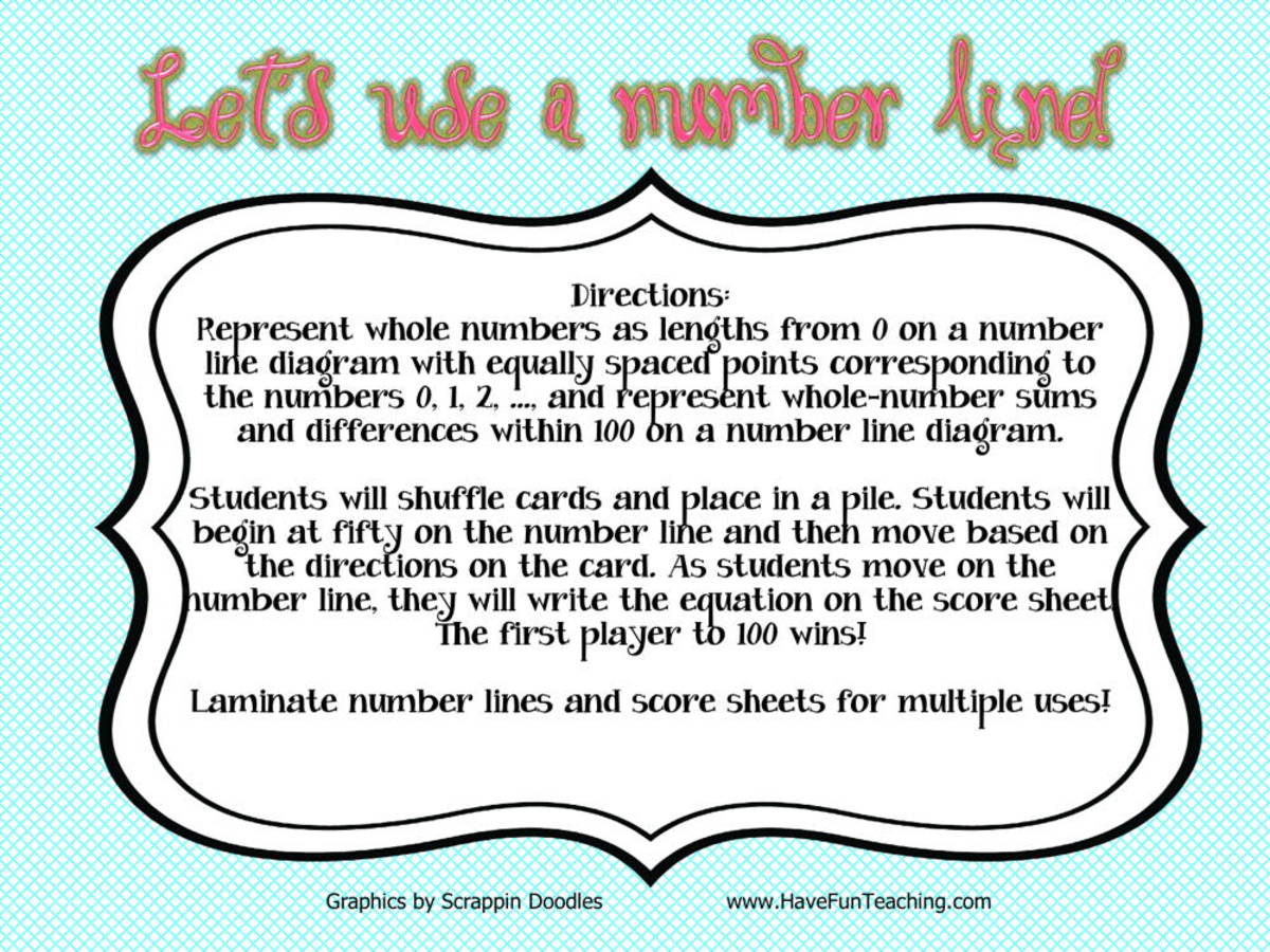 An educational teaching resource from Have Fun Teaching entitled Let's Use a Number Line Activity downloadable at Teach Simple.