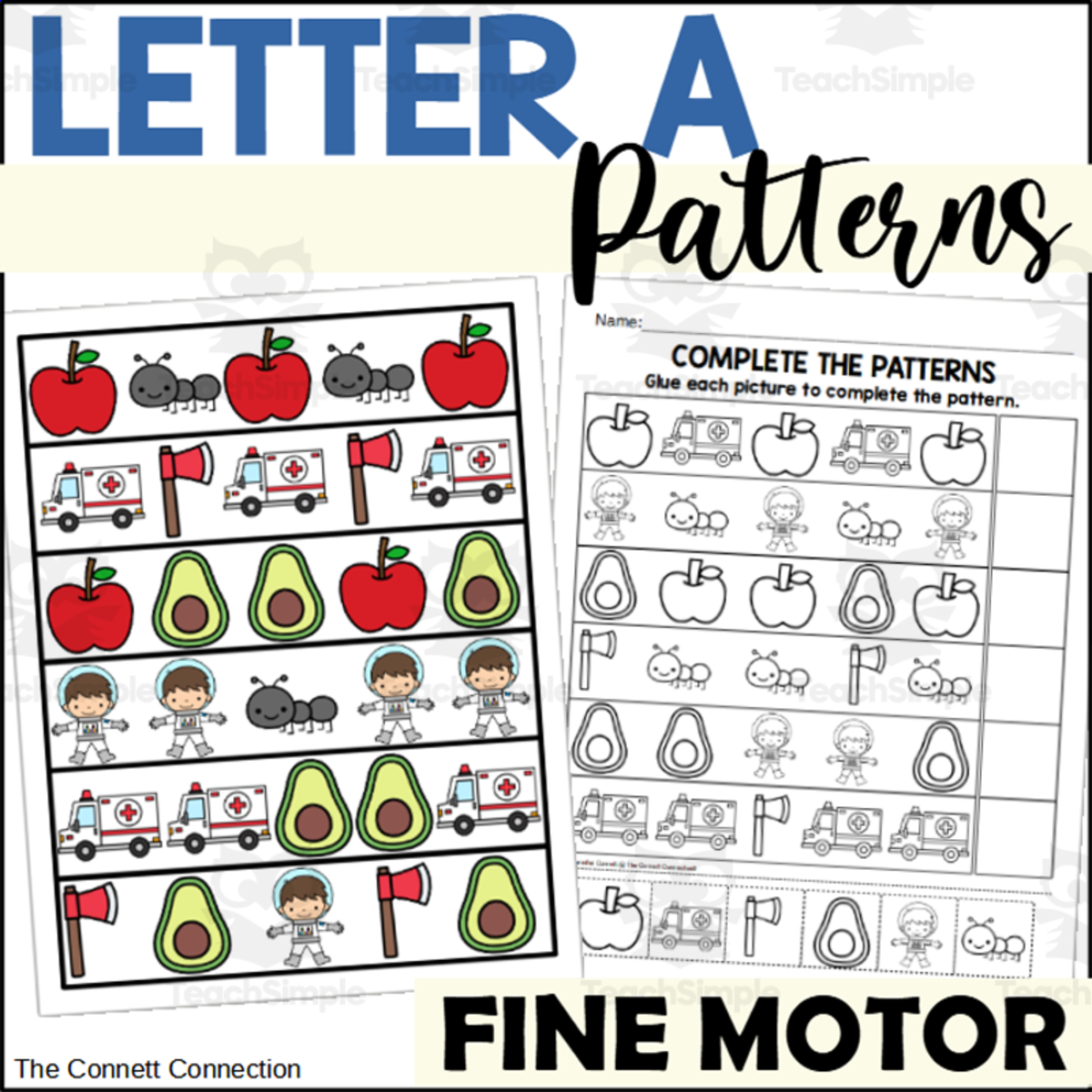 An educational teaching resource from The Connett Connection entitled Letter A Patterns downloadable at Teach Simple.