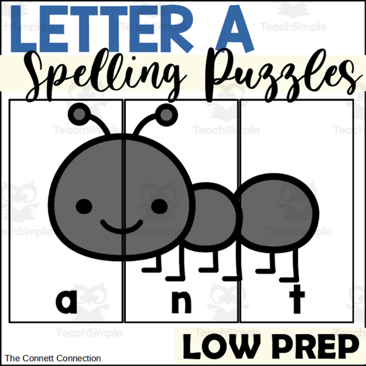 An educational teaching resource from The Connett Connection entitled Letter A Spelling Puzzles downloadable at Teach Simple.