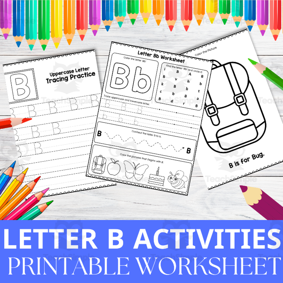 An educational teaching resource from Perfect_Printables entitled Letter B Activity Worksheet | Alphabet Recognition & Practice Pack downloadable at Teach Simple.