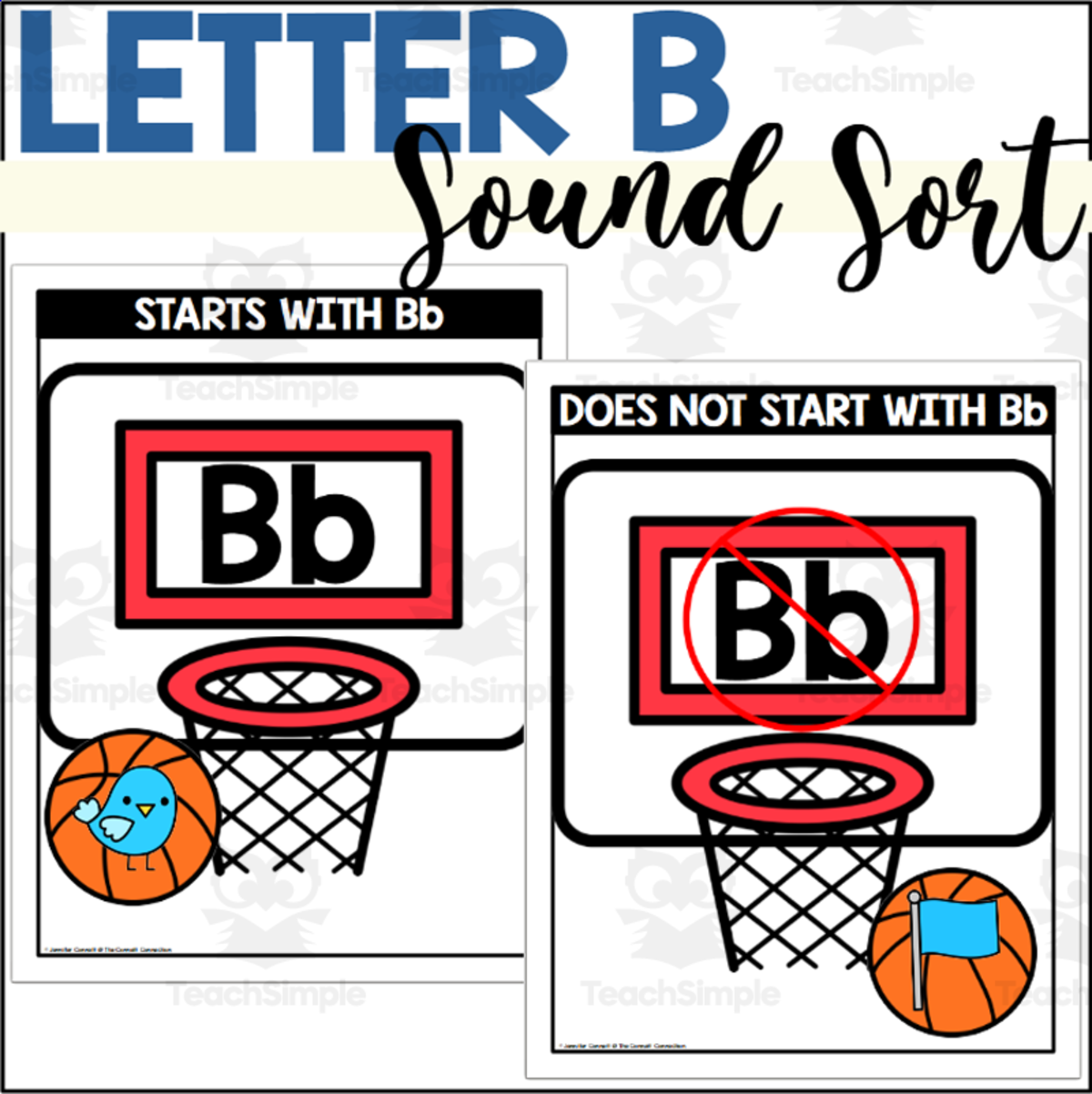 An educational teaching resource from The Connett Connection entitled Letter B Beginning Sound Sort - Sports Themed downloadable at Teach Simple.