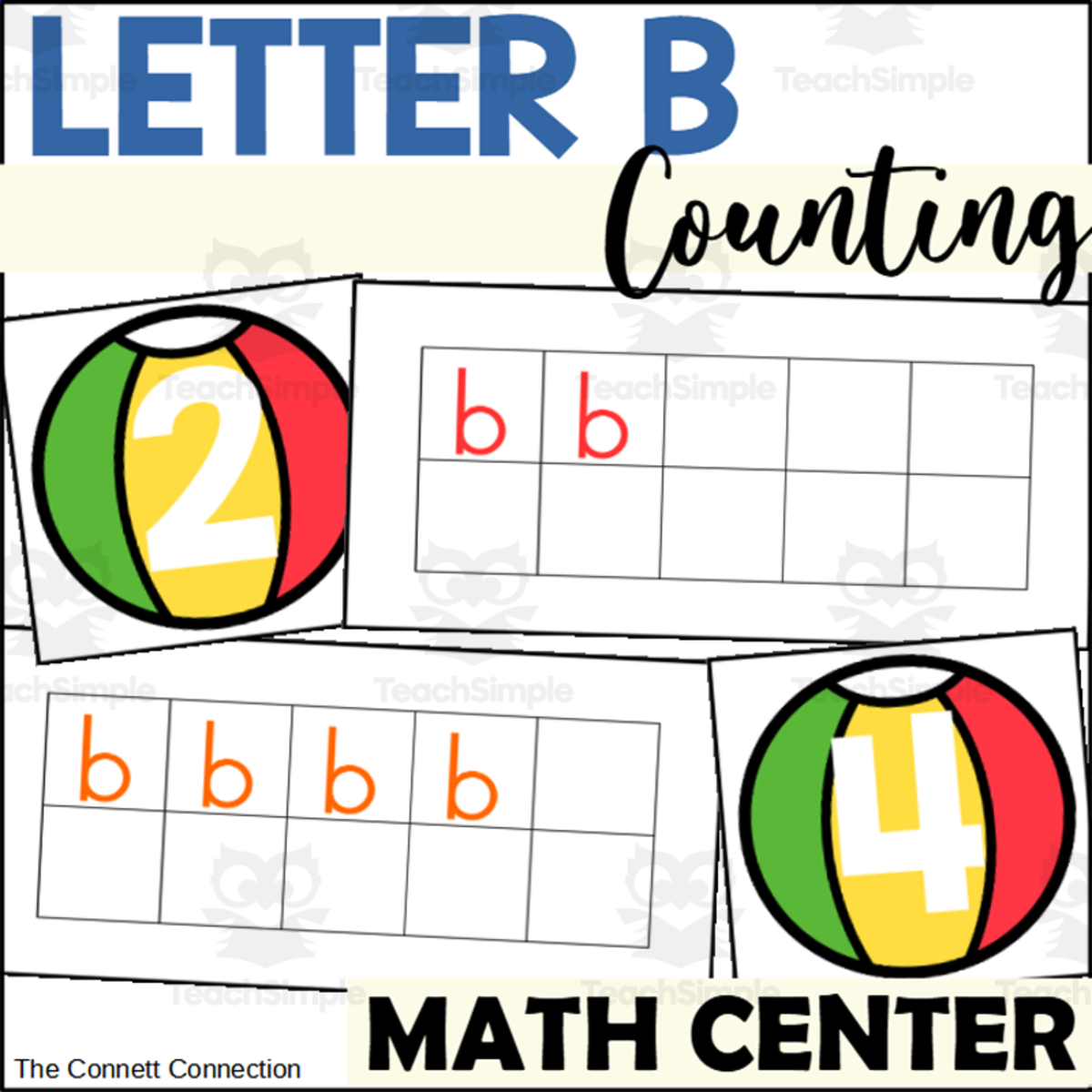 An educational teaching resource from The Connett Connection entitled Letter B Counting to 10 Center downloadable at Teach Simple.