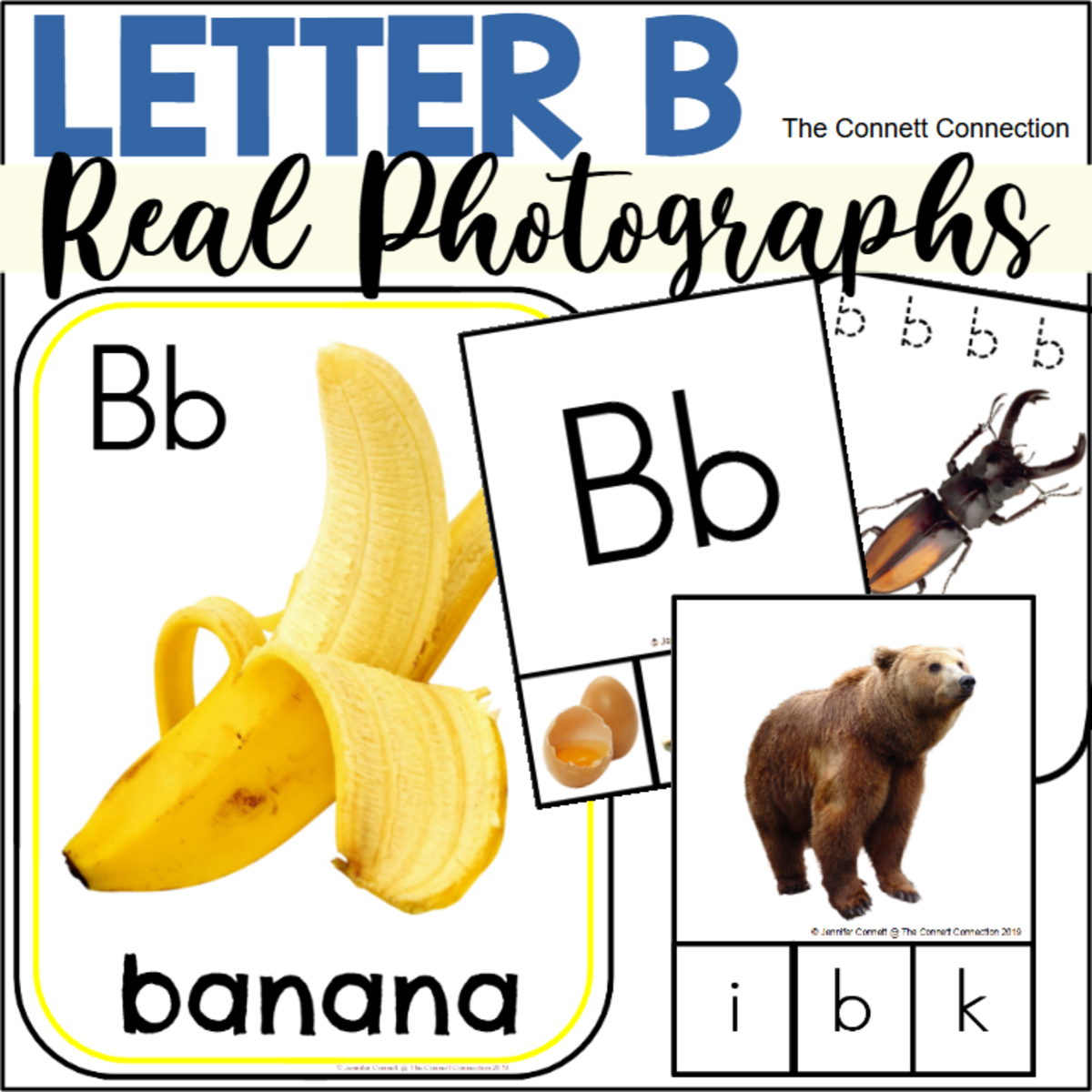 An educational teaching resource from The Connett Connection entitled Letter B Phonics and Writing Centers with Real Photographs downloadable at Teach Simple.