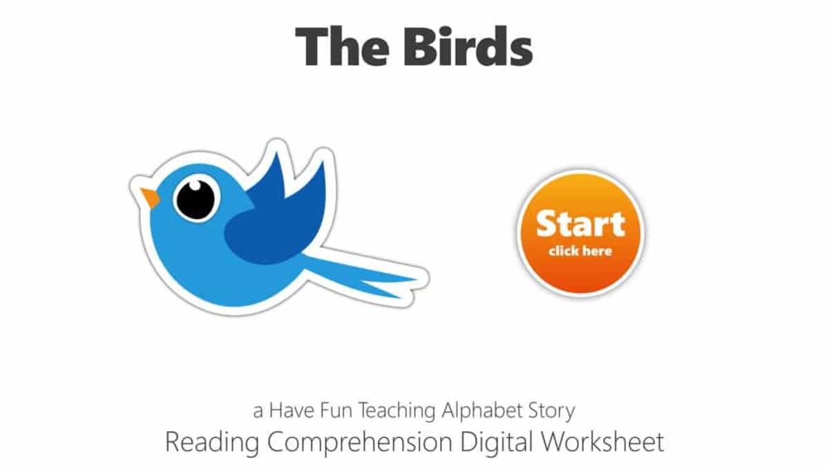 An educational teaching resource from Have Fun Teaching entitled Letter B The Birds Reading Comprehension Digital Worksheet downloadable at Teach Simple.