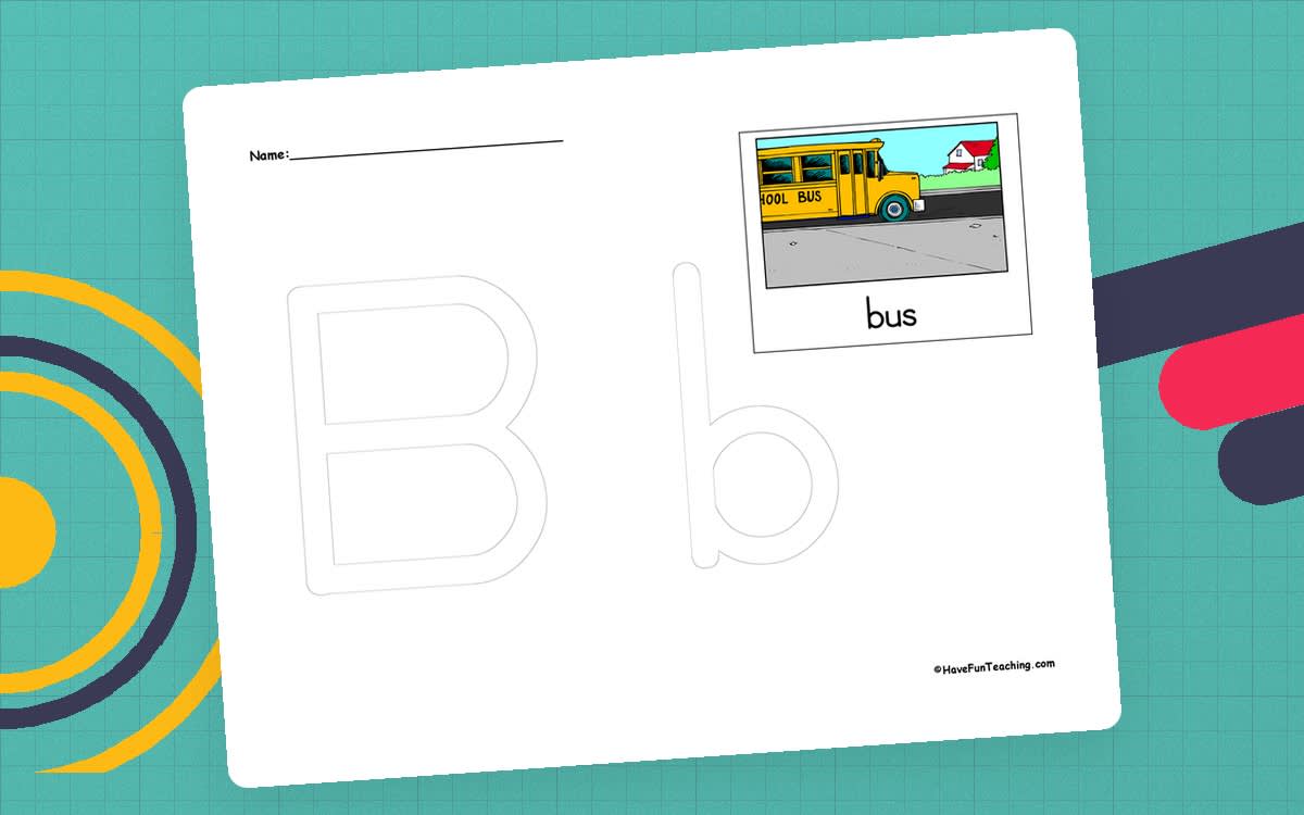 An educational teaching resource from Have Fun Teaching entitled Letter B Tracing Worksheet downloadable at Teach Simple.