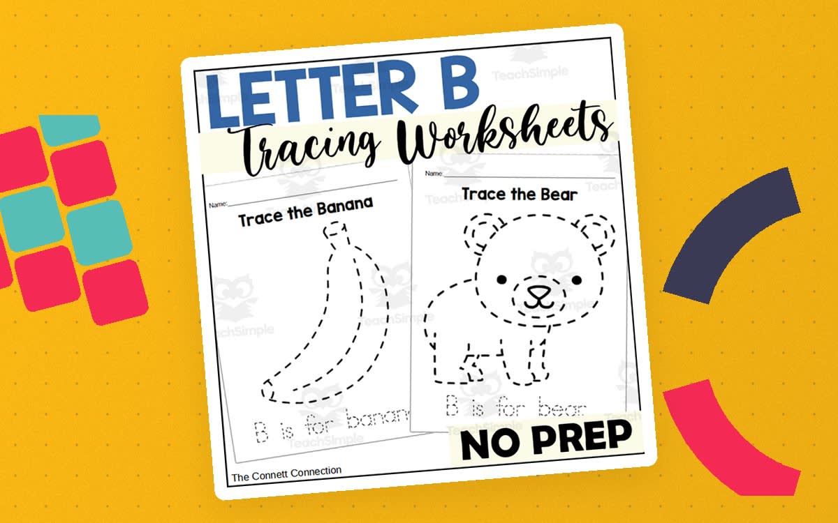 An educational teaching resource from The Connett Connection entitled Letter B Tracing Worksheets downloadable at Teach Simple.