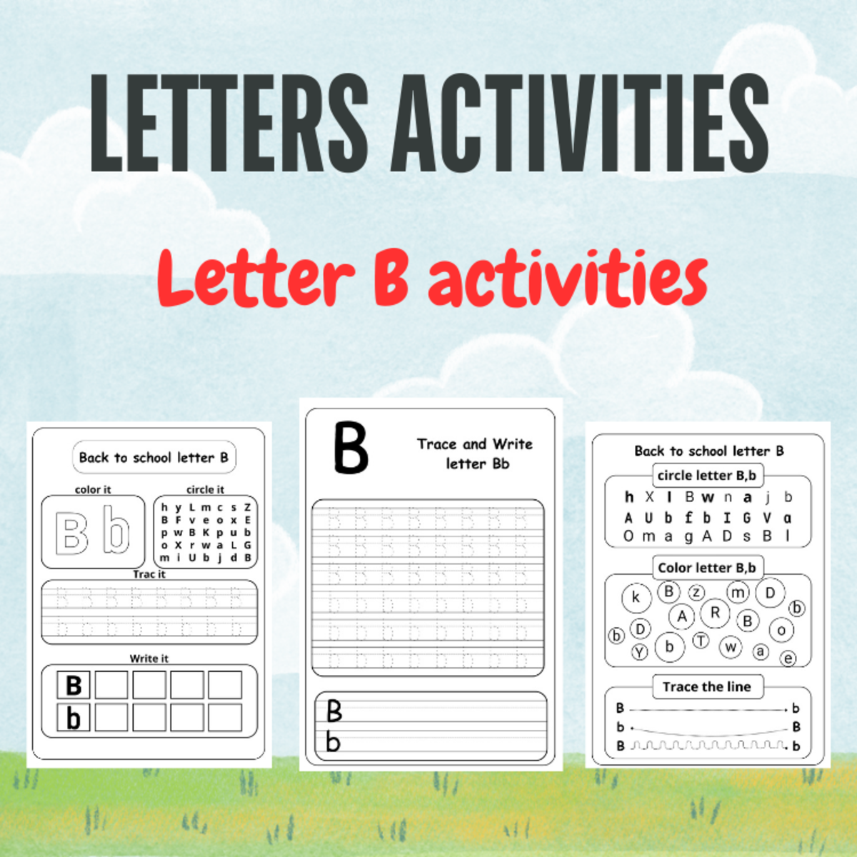 An educational teaching resource from successful teachers resource entitled letter b writing practice for preschoolers -letter b handwriting sheet downloadable at Teach Simple.