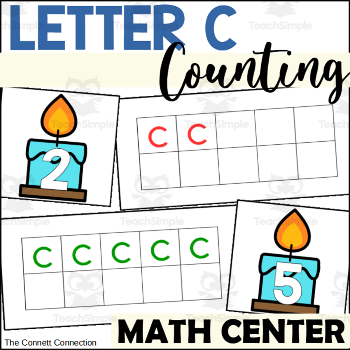 An educational teaching resource from The Connett Connection entitled Letter C Counting to 10 Centers downloadable at Teach Simple.