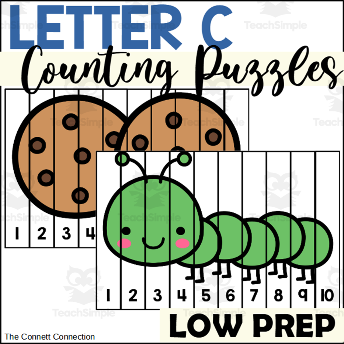 An educational teaching resource from The Connett Connection entitled Letter C Counting to Ten Puzzles downloadable at Teach Simple.