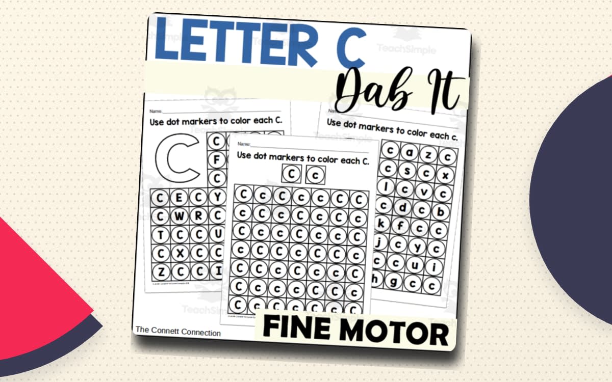 An educational teaching resource from The Connett Connection entitled Letter C Dab It Worksheets downloadable at Teach Simple.