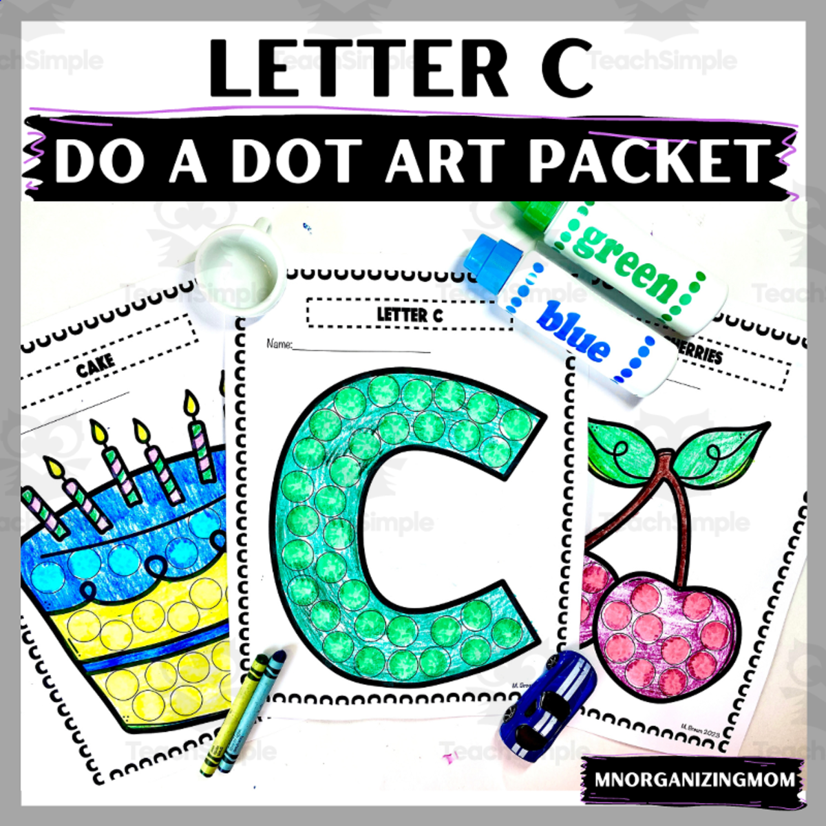 An educational teaching resource from mnorganizingmom entitled Letter C Do A Dot downloadable at Teach Simple.