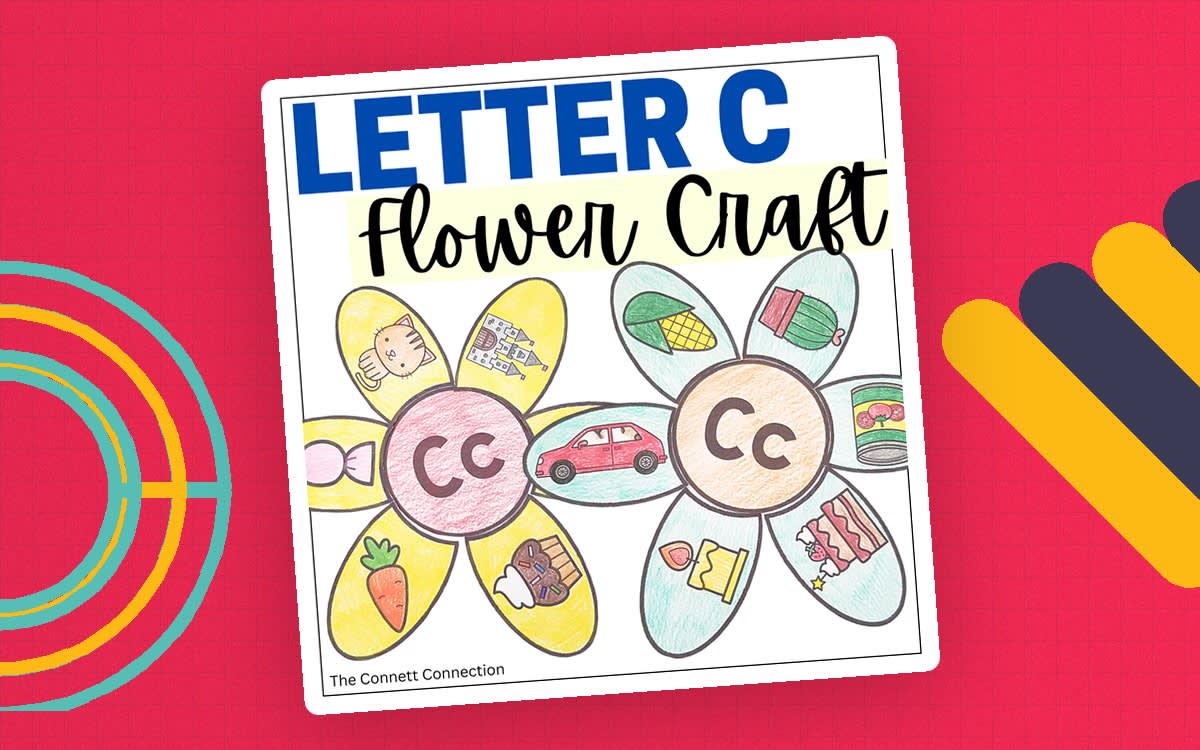 An educational teaching resource from The Connett Connection entitled Letter C Flower Craft downloadable at Teach Simple.