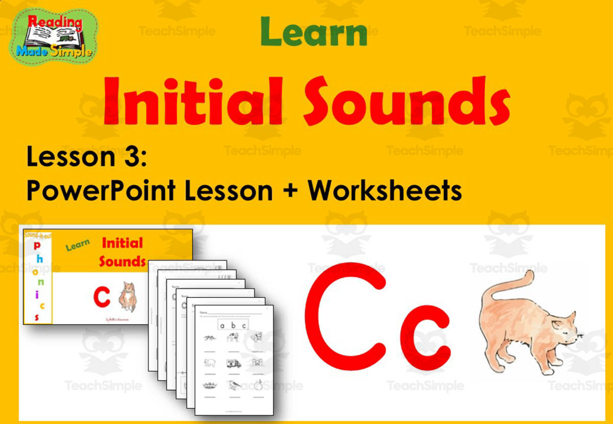 An educational teaching resource from Lilibette's Resources entitled Letter C: PowerPoint and Worksheets: Lesson 3 downloadable at Teach Simple.