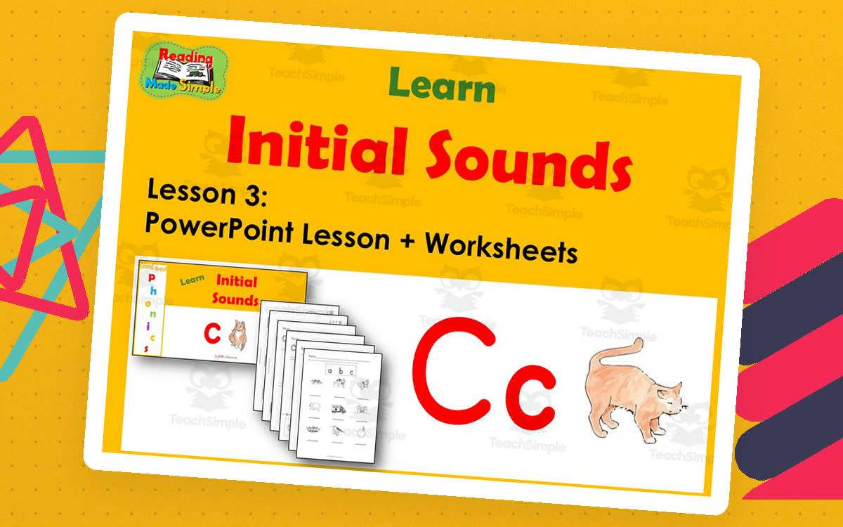 An educational teaching resource from Lilibette's Resources entitled Letter C: PowerPoint and Worksheets: Lesson 3 downloadable at Teach Simple.