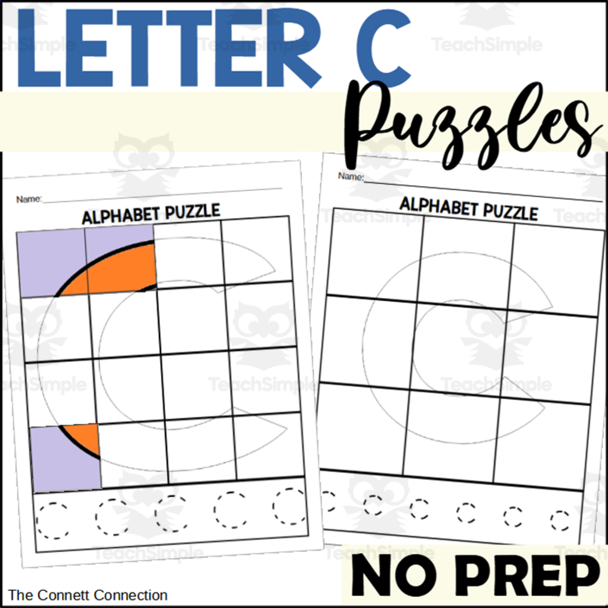 An educational teaching resource from The Connett Connection entitled Letter C Puzzles downloadable at Teach Simple.