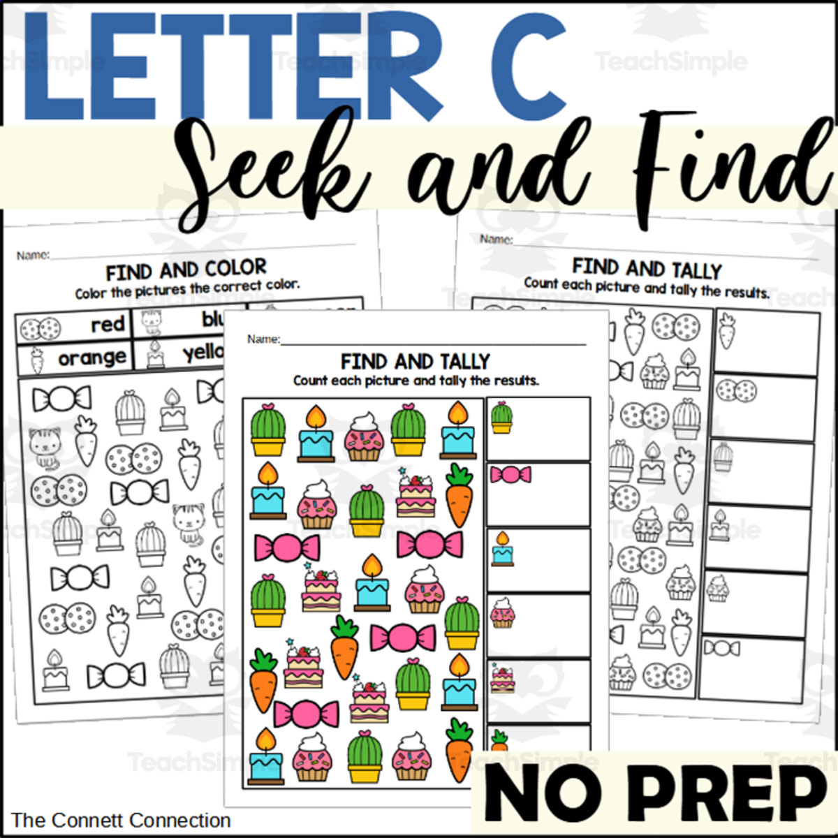 An educational teaching resource from The Connett Connection entitled Letter C Seek and Find Worksheets downloadable at Teach Simple.