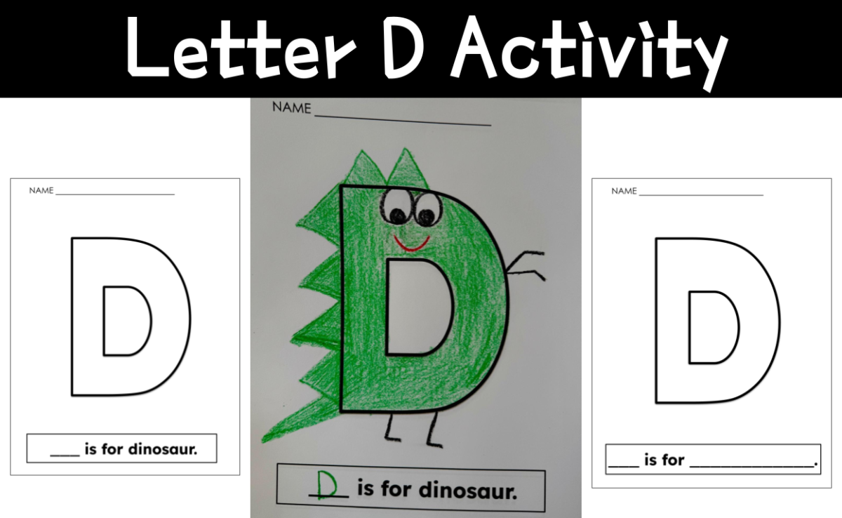 An educational teaching resource from CraftEdPrints entitled Letter D Activities downloadable at Teach Simple.