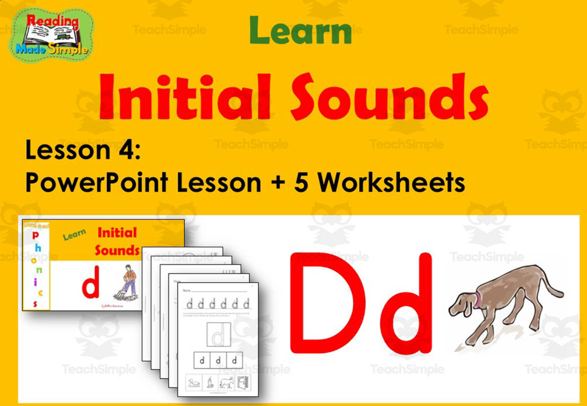 An educational teaching resource from Lilibette's Resources entitled Letter D: PowerPoint and Worksheets: Lesson 4 downloadable at Teach Simple.