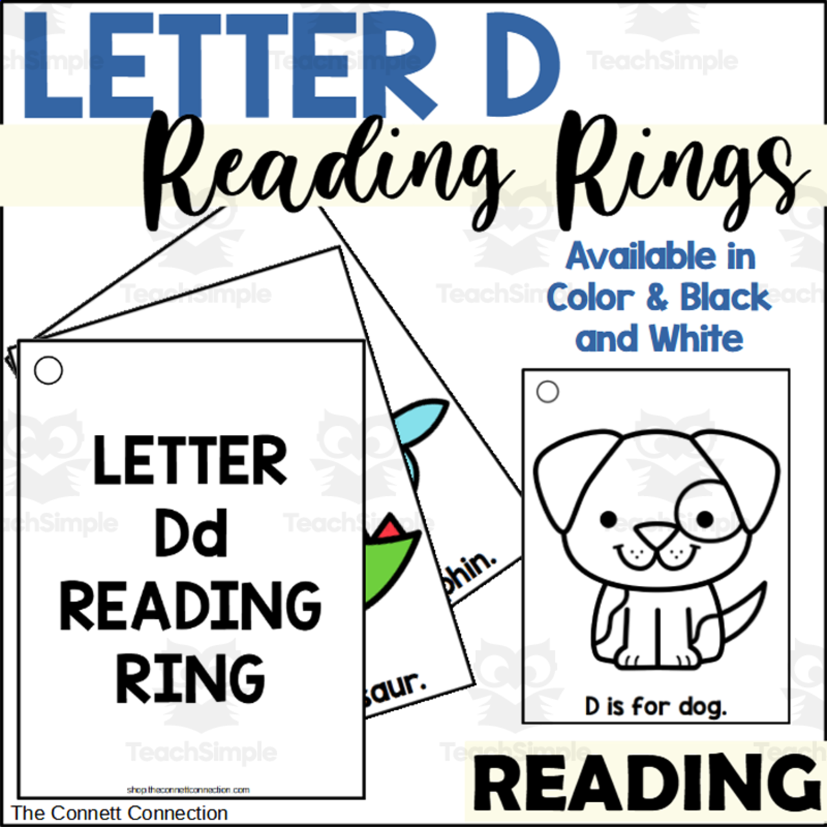 An educational teaching resource from The Connett Connection entitled Letter D Reading Rings downloadable at Teach Simple.