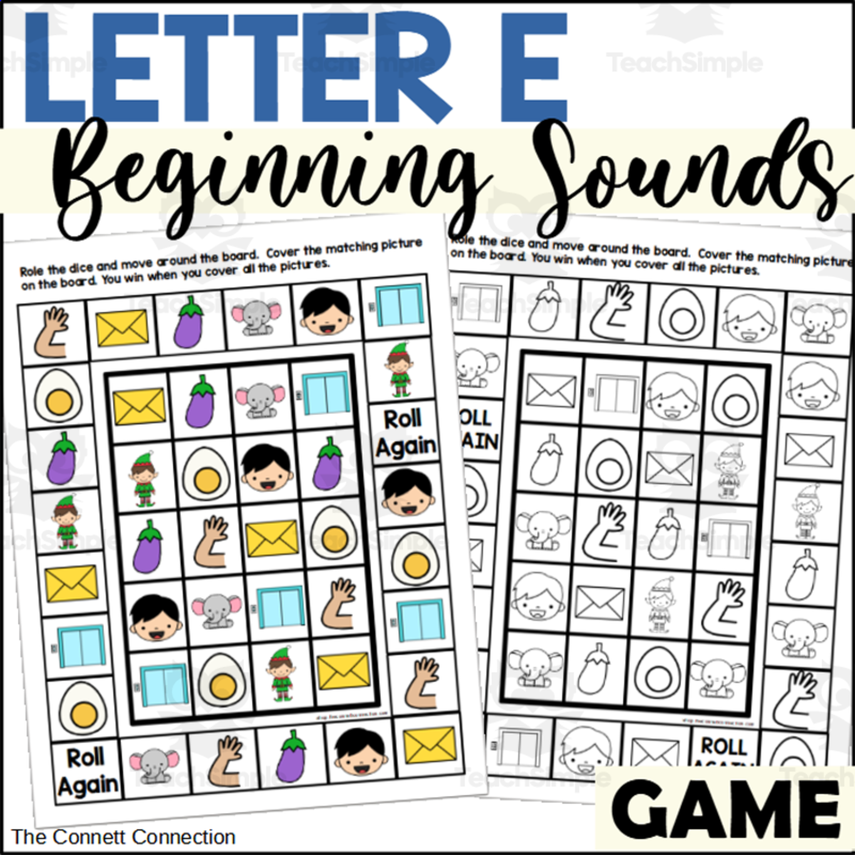An educational teaching resource from The Connett Connection entitled Letter E Games downloadable at Teach Simple.